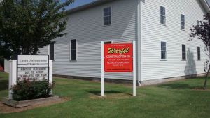 Laws Mennonite Church Warfel Sign